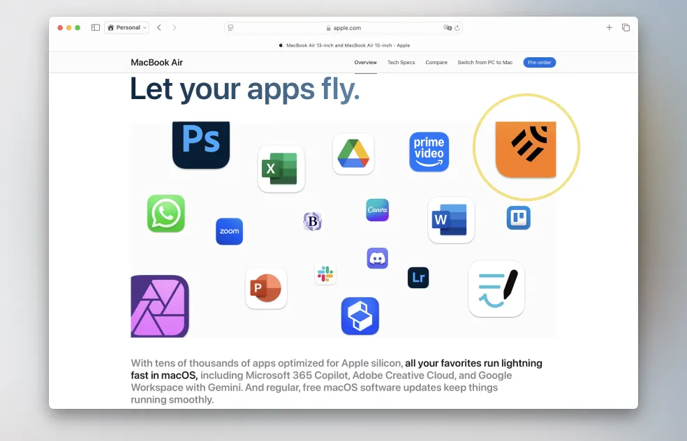 Linearity Curve featured on MacBook Air 2025
