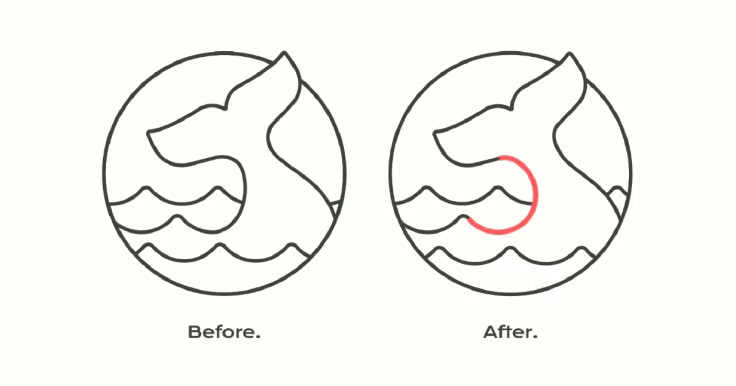 Fixed tail base and wave peak