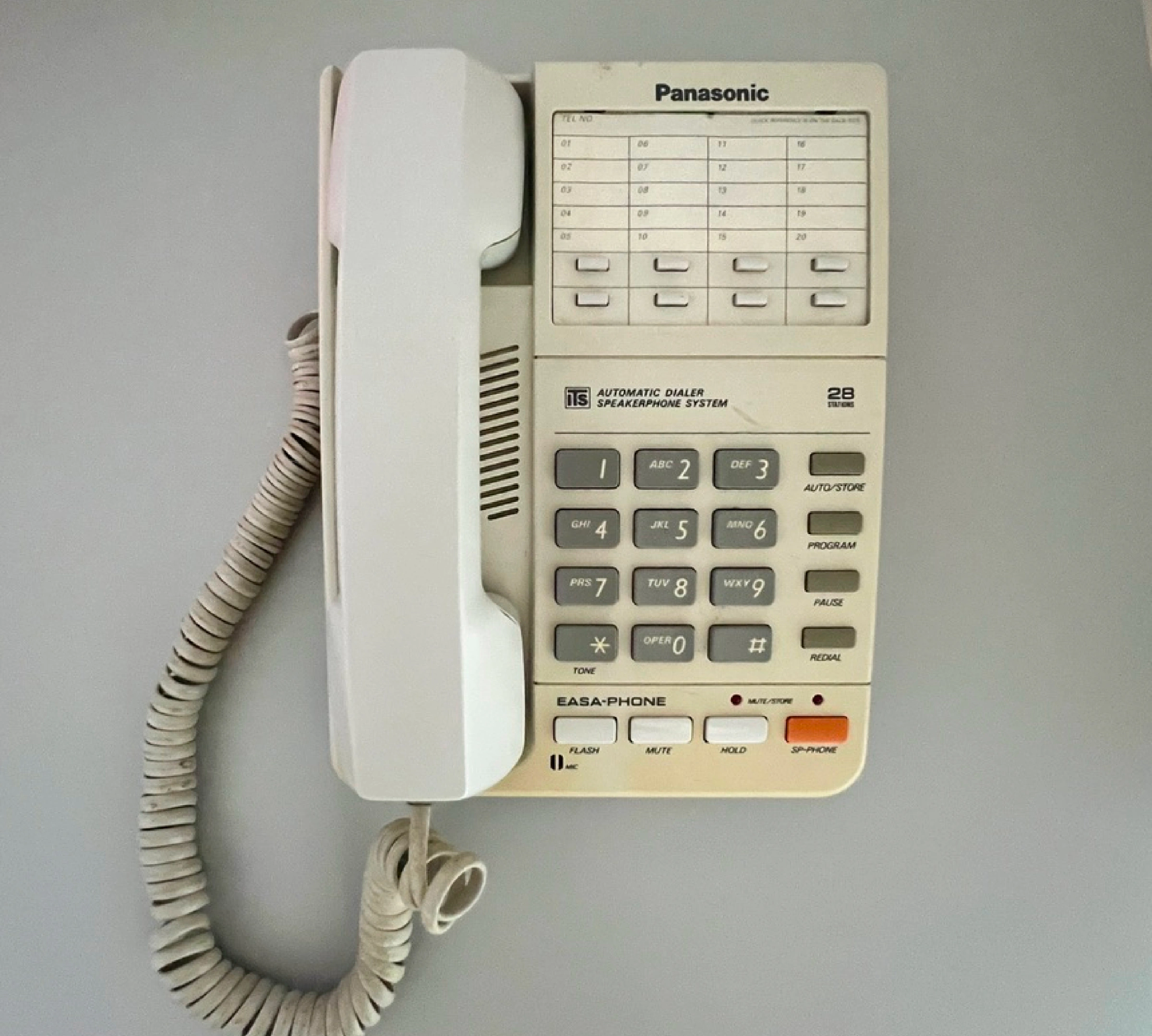 Panasonic KX-T2315 desk phone in yellowed condition before restoration