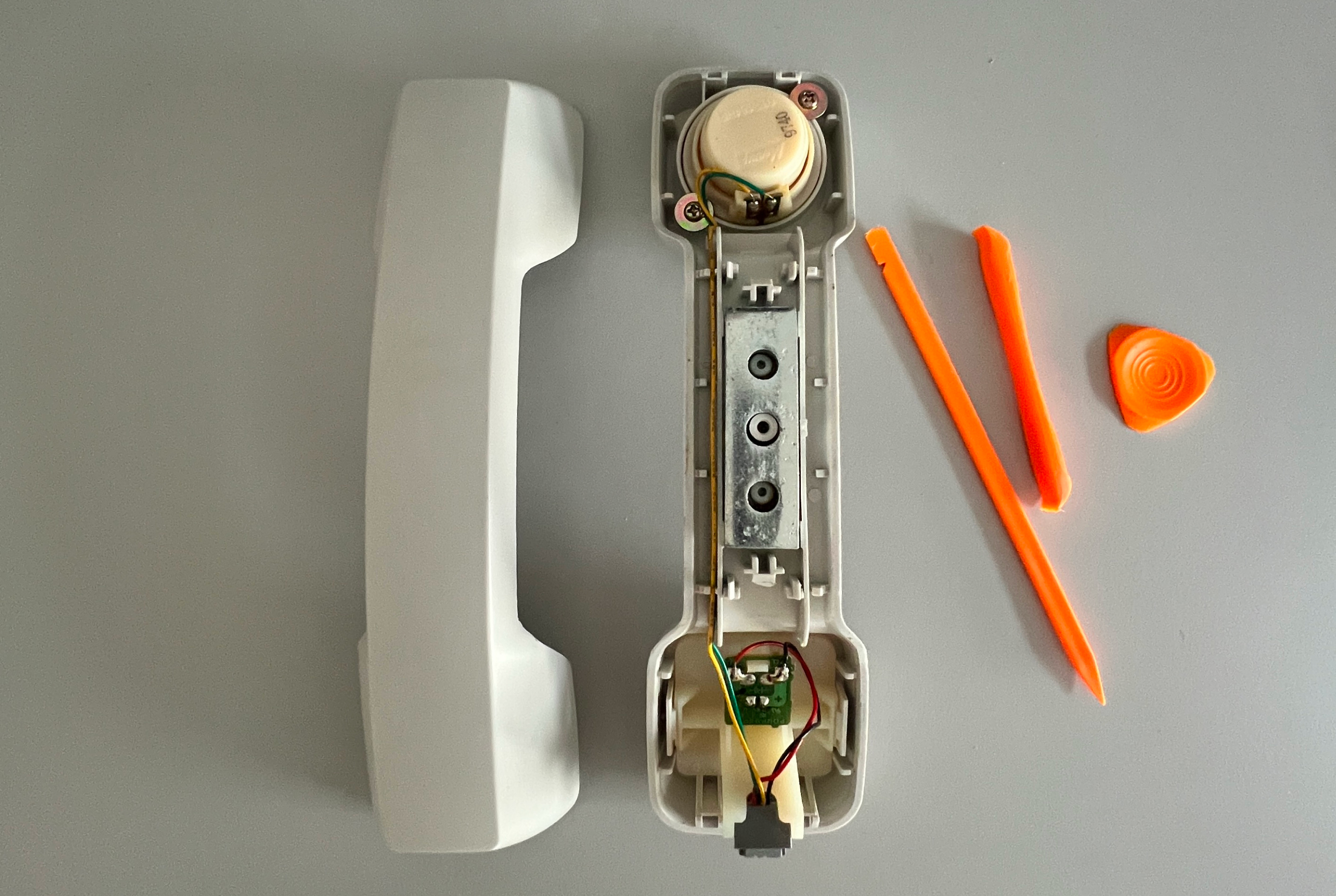 Panasonic phone parts during restoration process