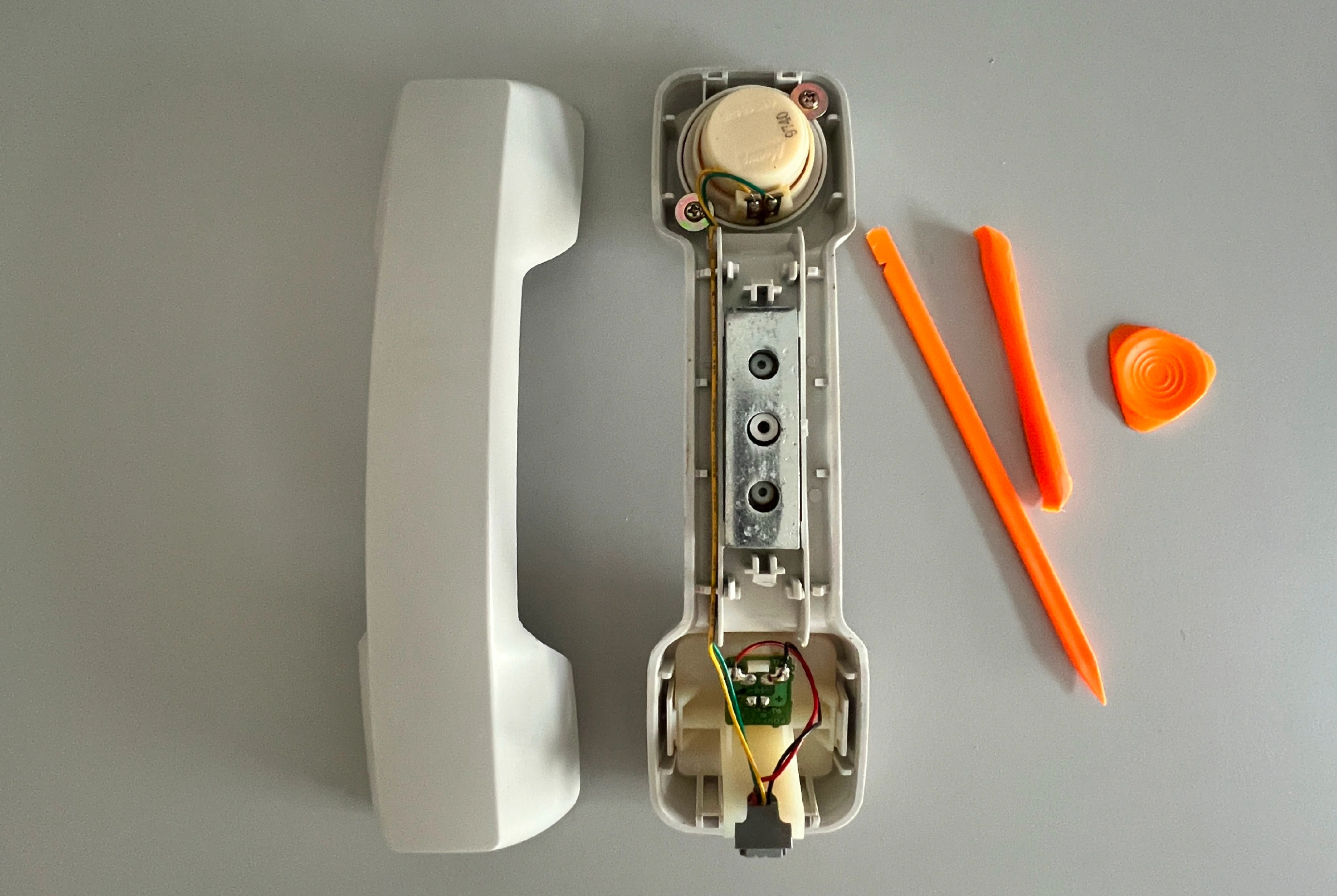 Panasonic phone parts during restoration process