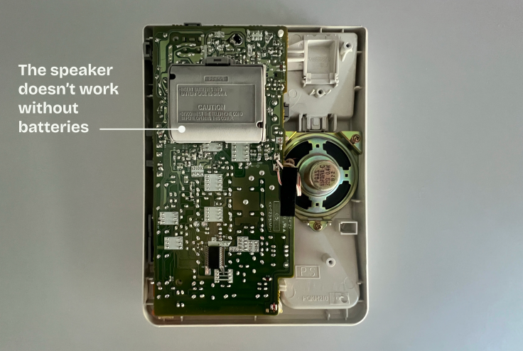 Panasonic phone restoration step showing cleaned plastic components