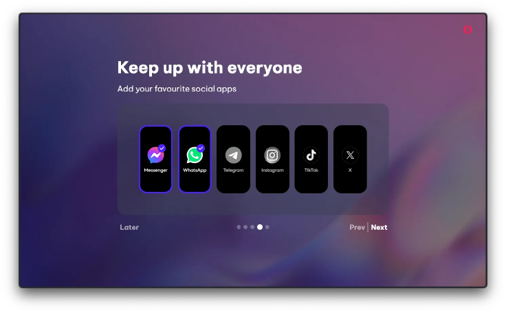 Add your favorite social apps
