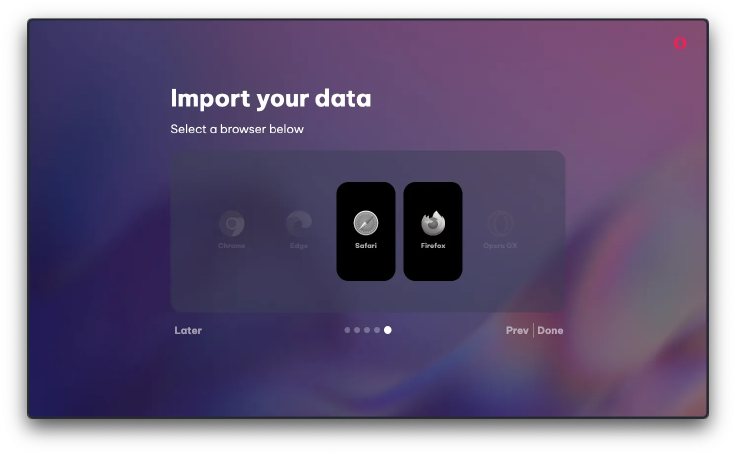 Import your data from other browsers