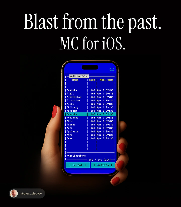 Midnight Commander iOS app preview