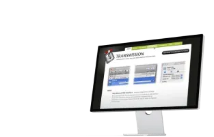 Transmission web design shown on an Apple display