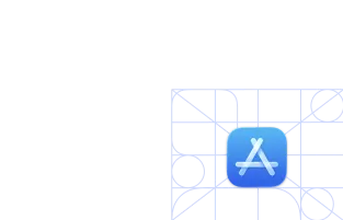 iOS app icon design grid with App Store icon