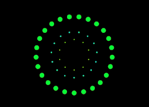 Animated circles from the center to outside