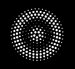 Animated circles from the center to outside