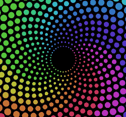 Animated circles from the center to outside