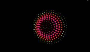 Animated circles from the center to outside