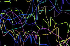 Random curves animated