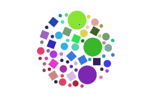 Color HUE of objects animated on distance