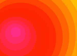 Rainbow circles follows cursor